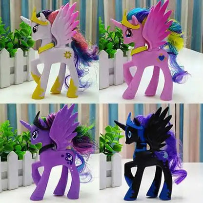 Set di giocattoli My Little Pony Fluttershy Rainbow Dash Twilight Sparkle Princess Cadence Luna Regalo a mano