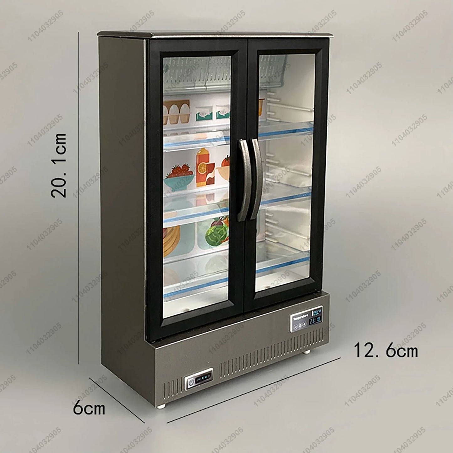 Negozio in miniatura mobili frigorifero congelatore scaffale bevanda fresca articoli alimentari giocattolo Mini artigianato casa delle bambole simulazione Scenario Display