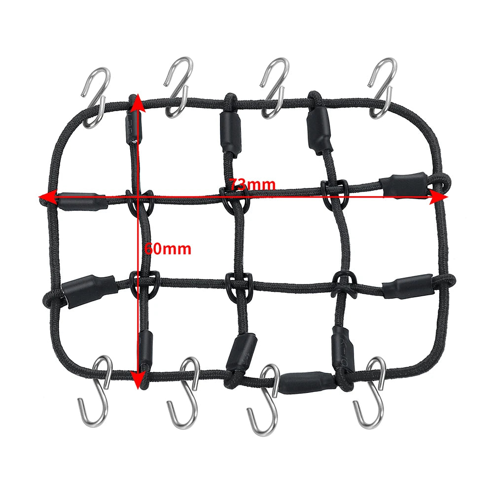 Decorazione Auto RC Mini Jack Stand Con Gancio Rimorchio E Rete Per Bagagli 1 18 E 1 24 Scale