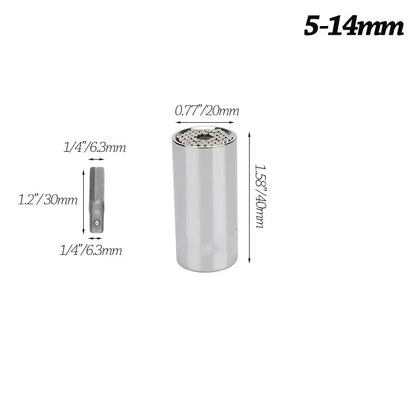Onnfang 7-19/11-32mm chiave a cricchetto universale testa a bussola universale, chiave a bussola per uso domestico/chiave per utensili manuali