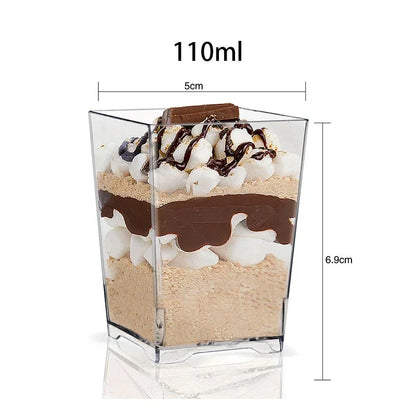 1-100 Pz Usa E Getta di Plastica Mousse Tazza A Forma di Scaletta Tazza Budino Tazza Torta Da Dessert Tazza Antipasto Gelatina Yogurt Mousse tazza di cottura