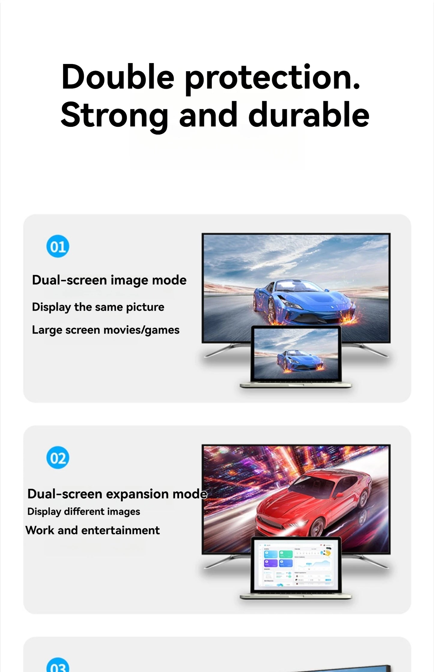 Uyellow 48Gbps Cavo compatibile HDMI 8K 60Hz 50cm 1m 2m 3m 5m Cavo 2.1 compatibile HDMI 4K 120Hz HDR Video con effetti 3D per PC HDTV