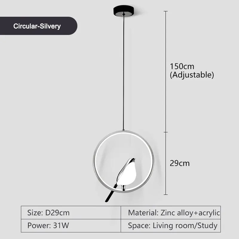 Lampada Sospensione Led Argento Dorato Interni Design Moderno Per Letto e Soggiorno Alimentazione AC 85 265 Volt