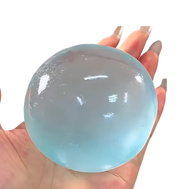 Giocattolo Squishy di maltosio blu Simpatico Mochi Antistress Giocattolo Fidget Morbido Simulato Bule Palla Trasparente Giocattolo di decompressione a rimbalzo rapido