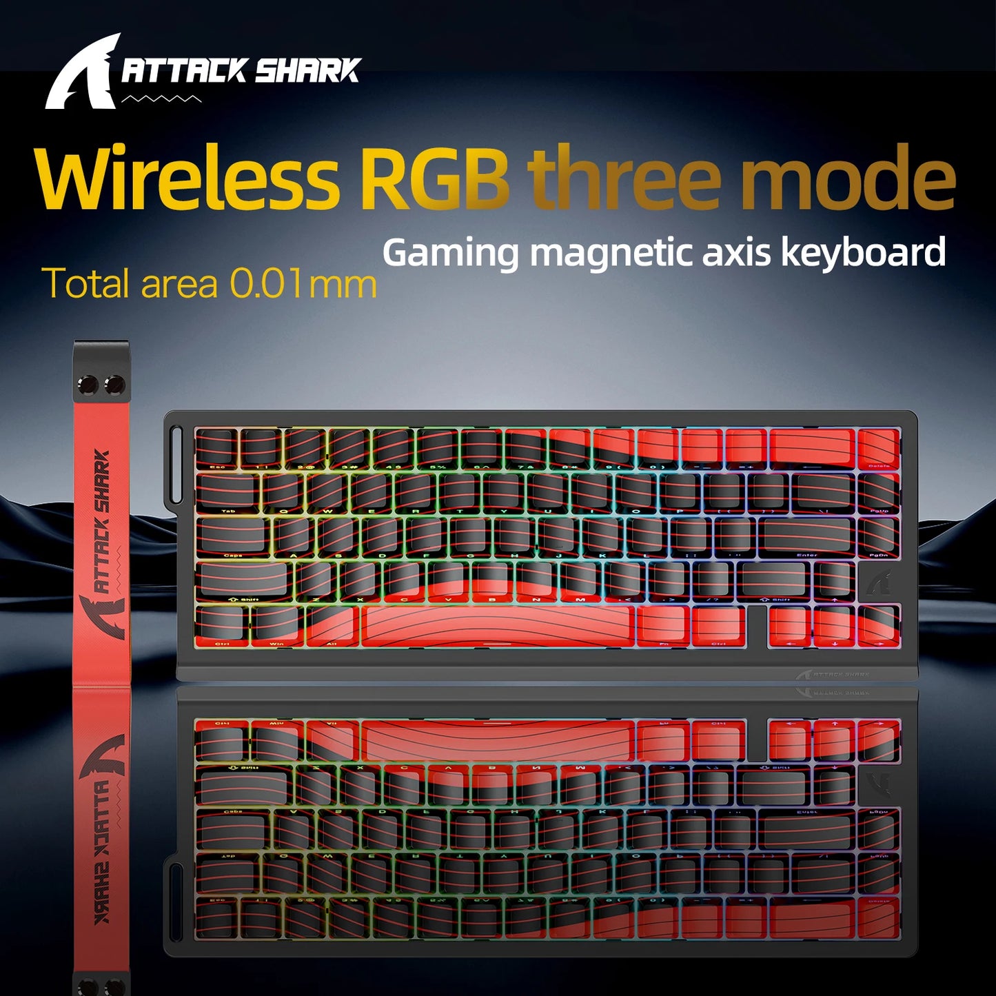 X68HE ATTACK SHARK Tastiera da gioco magnetica meccanica cablata per Pro Gaming Trigg rapido 0,01 mm 8000 Hz SOCD/Rs 0,125 ms 128 K Velocità
