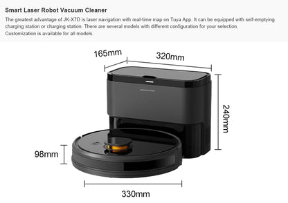 Purerobo LDS Robot Aspirapolvere X7-D Alta Potenza di Aspirazione WiFi 2.4G Svuotamento Automatico Collettore di Polveri Tuya Smart Home App Compatibile