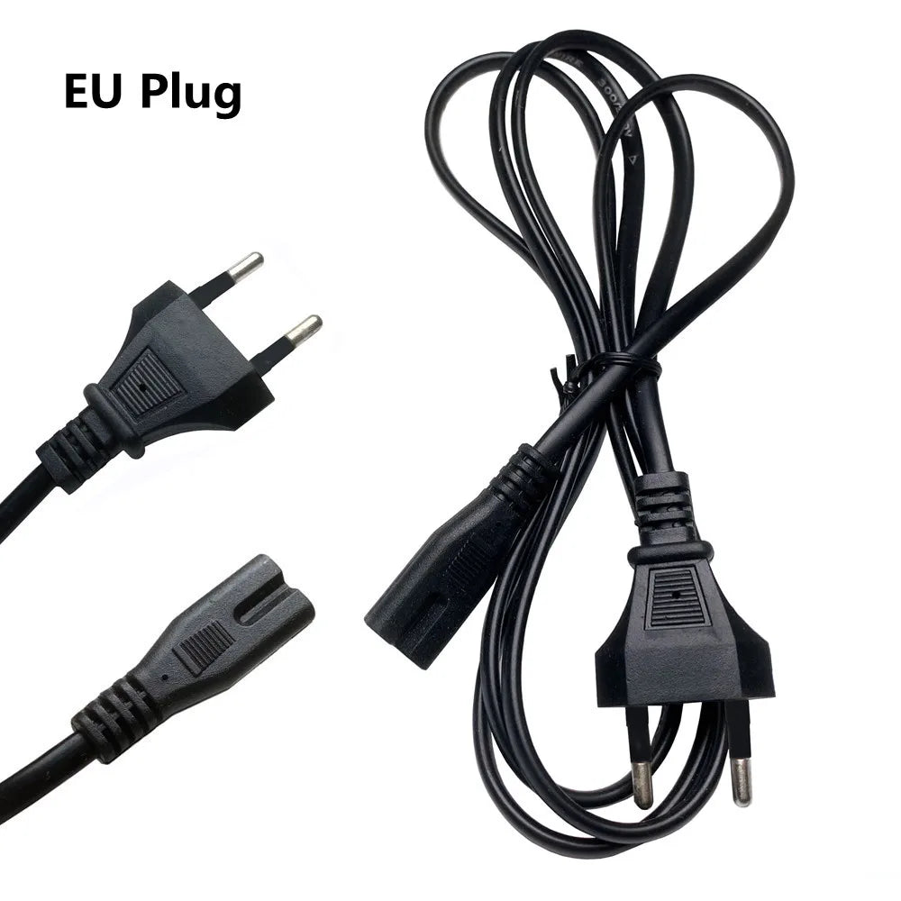 Cavo di alimentazione UE 2pin IEC320 C7 US Cavo di prolunga di alimentazione per caricabatterie portatile Dell Canon Epson Stampante Radio Altoparlante PS4 XBOX LG Sony