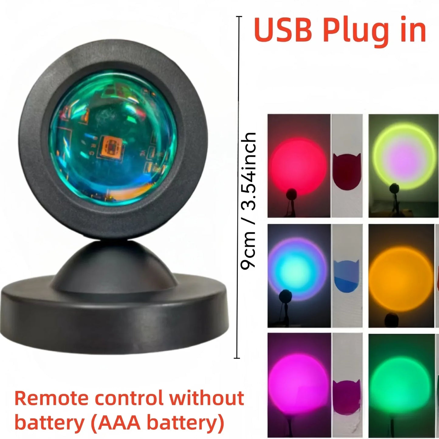 Proiettore Notturno Tramonto Con Telecomando Luce LED RGB Cangiante A 16 Colori Per Camera Da Letto