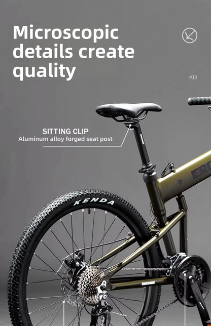 Bici Pieghevole Da Montagna Ultra Leggera Per Adulti Telaio Alluminio 18 Velocità Freno Disco Shimano