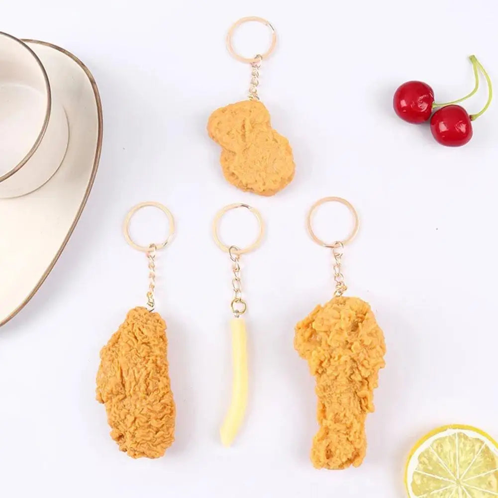 Simulazione Fast Food di pollo fritto portachiavi simulazione cibo modello puntelli per la decorazione della festa di famiglia aspetto realistico facile