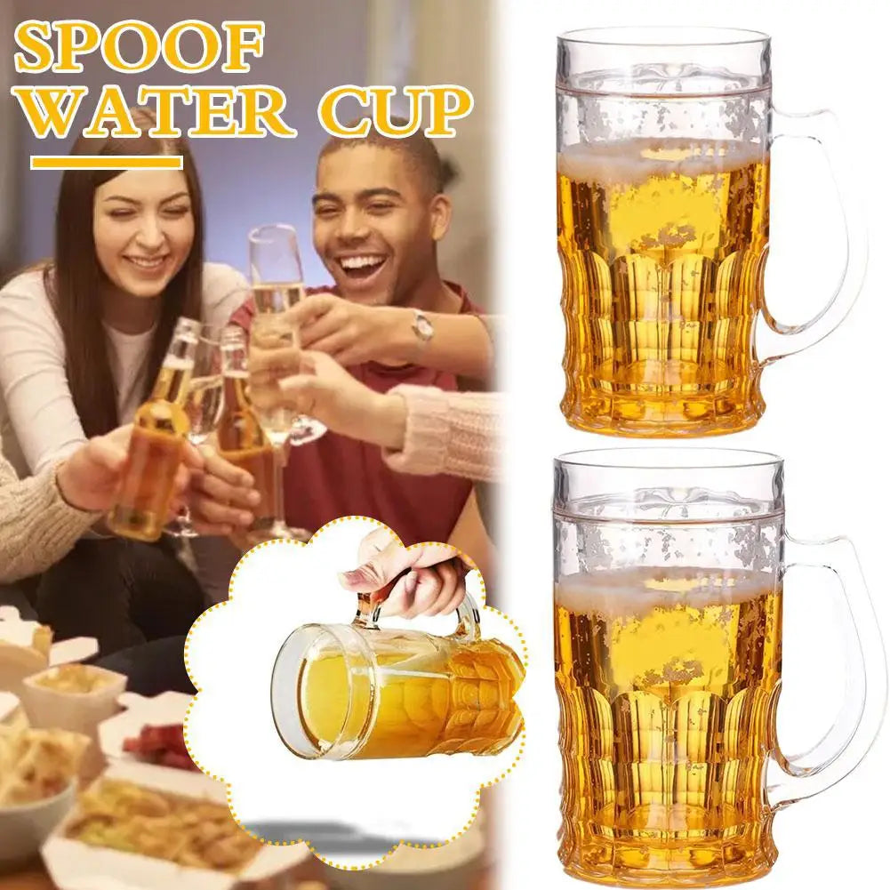 Tazza Da Birra Doppio Strato Realistica 400 Ml In Plastica A Due Piani Per Casa Moderna