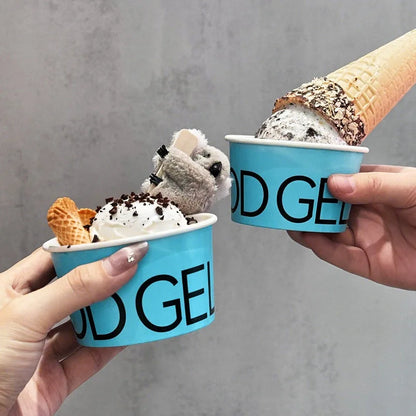 Bicchieri Per Gelato Personalizzati Con Logo Stampato In Carta E Ciotole Per Catering