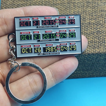 Portachiavi Time Machine Smaltato Ritorno al Futuro Regalo per Appassionati di Fantascienza Classica