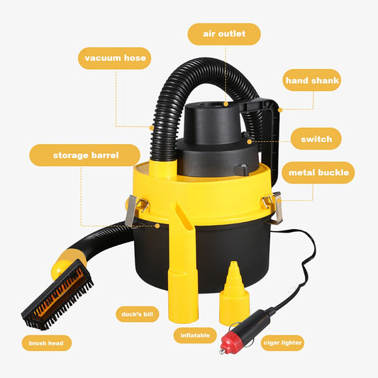 Aspirapolvere per auto multifunzionale Asciutto/bagnato DC 12V 60W Aspirapolvere per auto portatile ad alta potenza Apparecchio di pulizia universale
