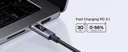 Cavo USB-C PD3.1 240W Ricarica Veloce e Trasferimento Dati, Corpo in Alluminio Nylon Intrecciato