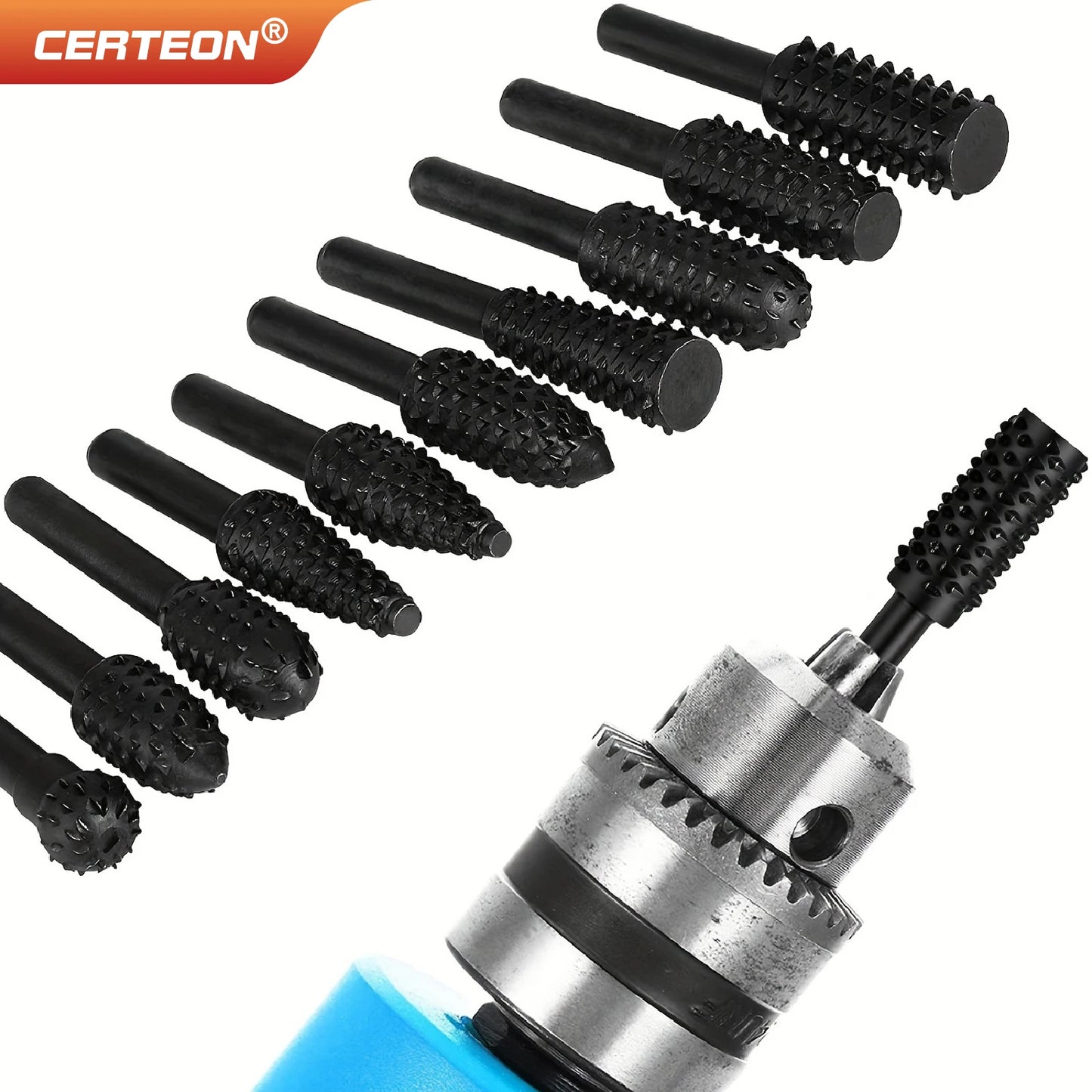 Set Da 5 Raspe Rotative Per Intaglio Del Legno Frese Per Trapano In Acciaio Ad Alto Tenore Falegnameria Utensili Diy