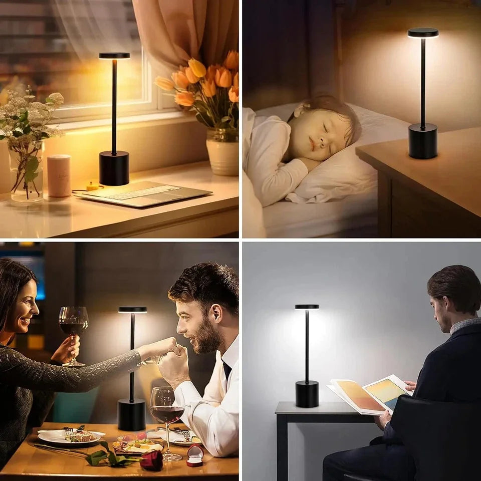 Lampada Da Tavolo Touch Led Ricaricabile Per Comodino E Scrivania Luce Notturna Ambientale Design Moderno
