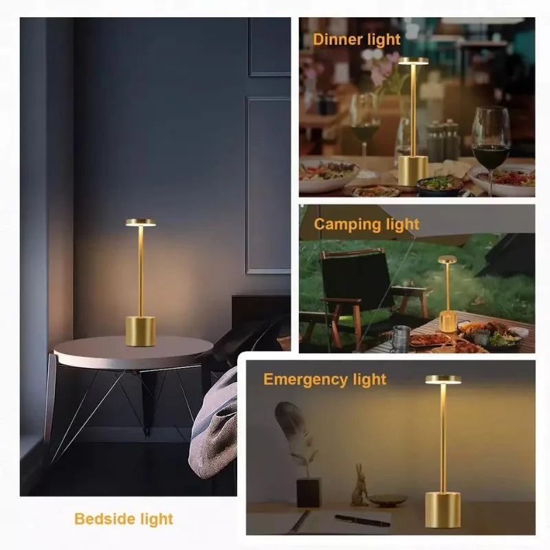 Lampada Da Tavolo Touch Led Ricaricabile Per Comodino E Scrivania Luce Notturna Ambientale Design Moderno