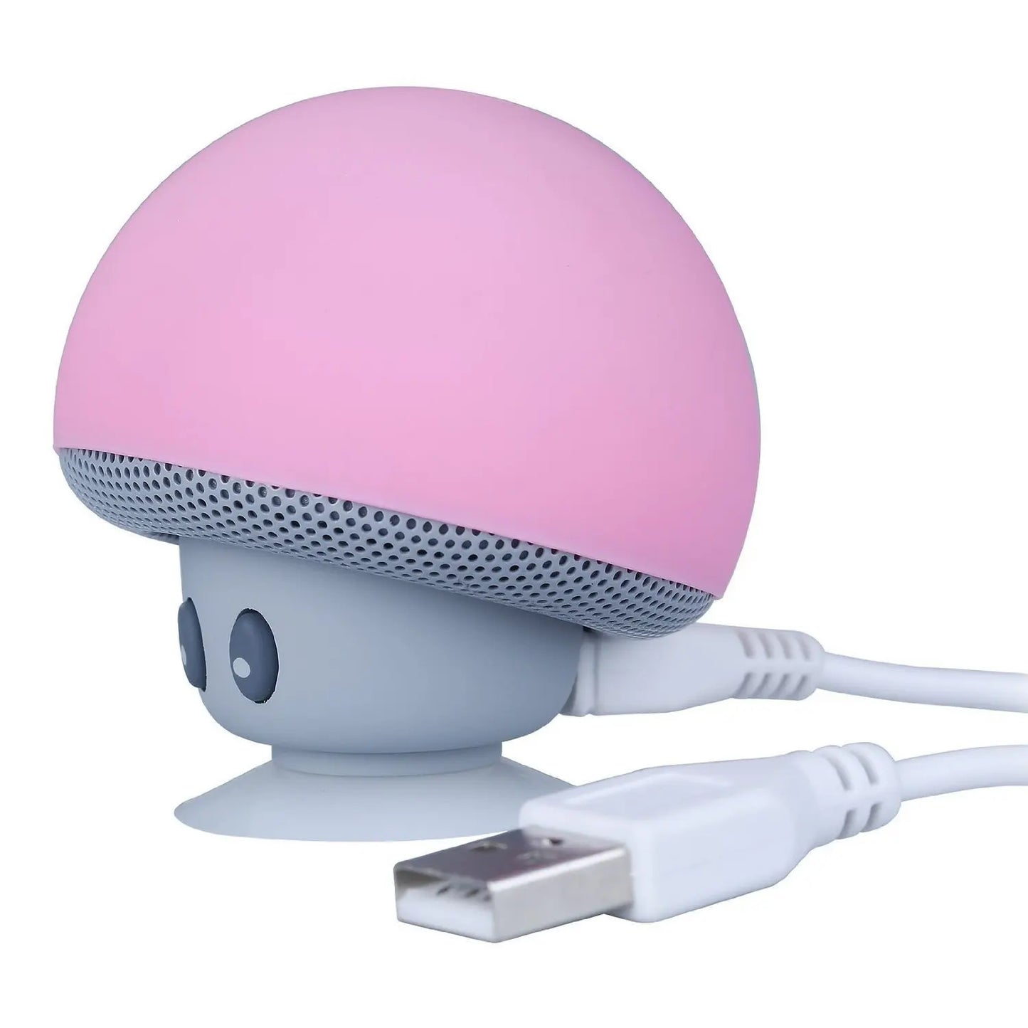 Mini Altoparlante Bluetooth Rosa Portatile Con Design Funghetto E Supporto Ventosa Per Telefono E PC