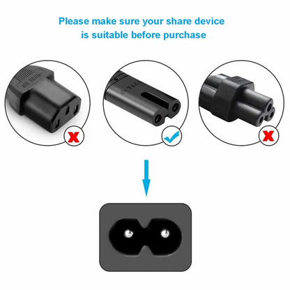 Cavo di alimentazione UE 2pin IEC320 C7 US Cavo di prolunga di alimentazione per caricabatterie portatile Dell Canon Epson Stampante Radio Altoparlante PS4 XBOX LG Sony