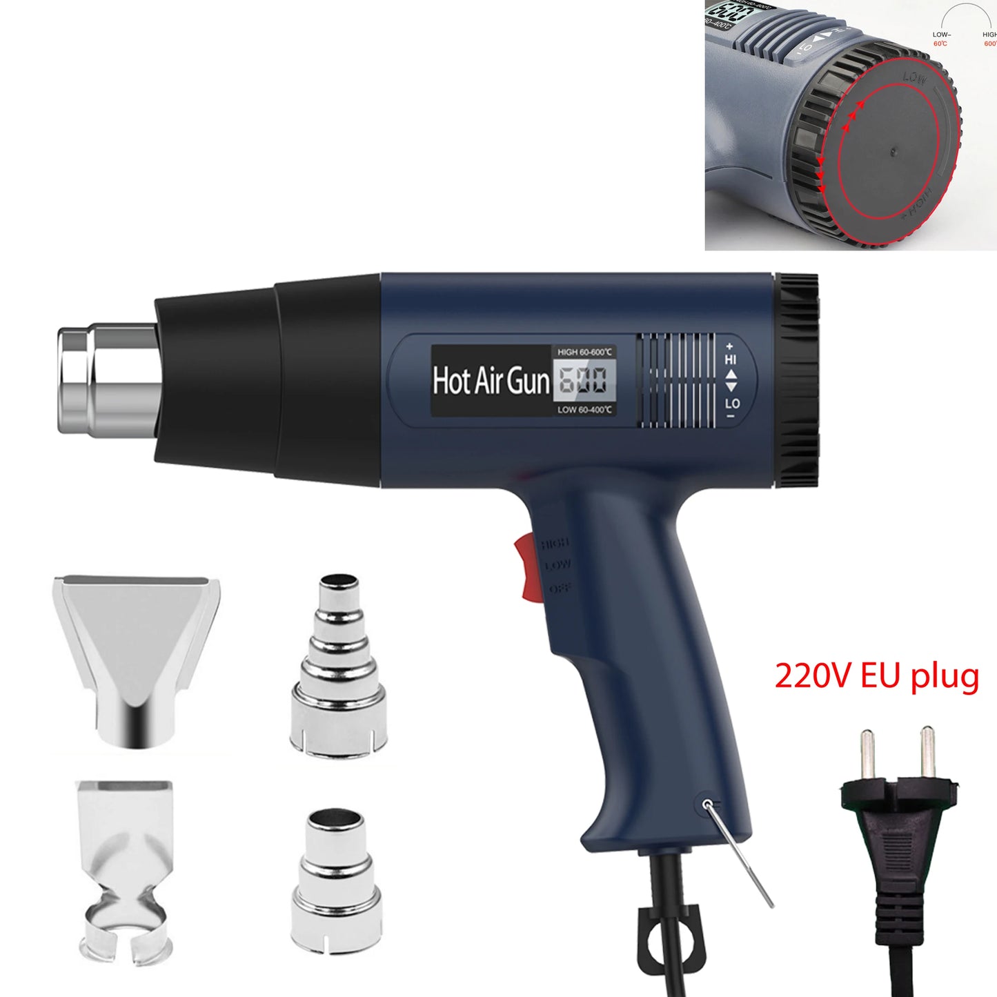 Pistola Termica 220V 2000W Variabile Avanzata Pistola ad Aria Calda Elettrica Avanzata con Temperature Regolabili
