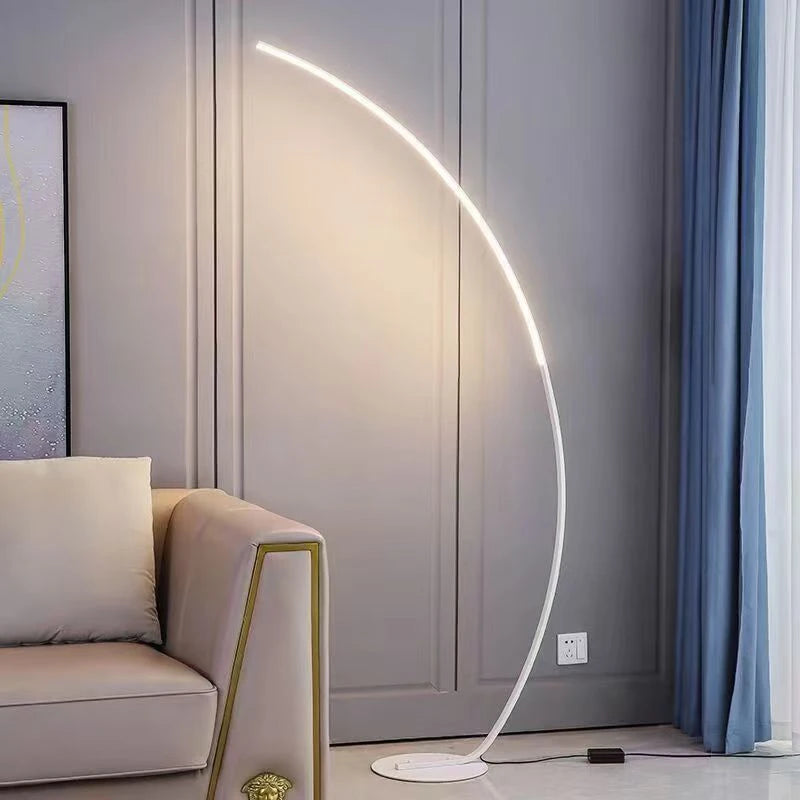 Lampada Da Terra Moderna A Arco Nordico Con LED Dimmabile E Telecomando Per Soggiorno E Camera Da Letto