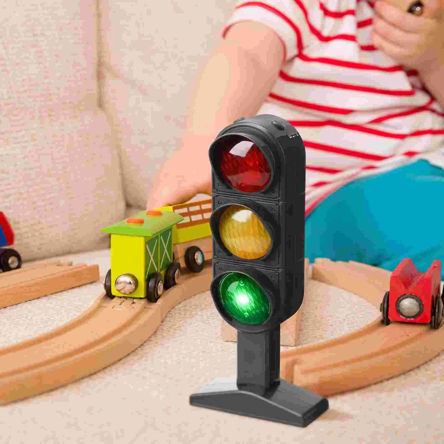 Semaforo Giocattolo Luminoso Con Base In Plastica Segnali Stradali Per Giochi Sicuri E Decorazioni Domestiche