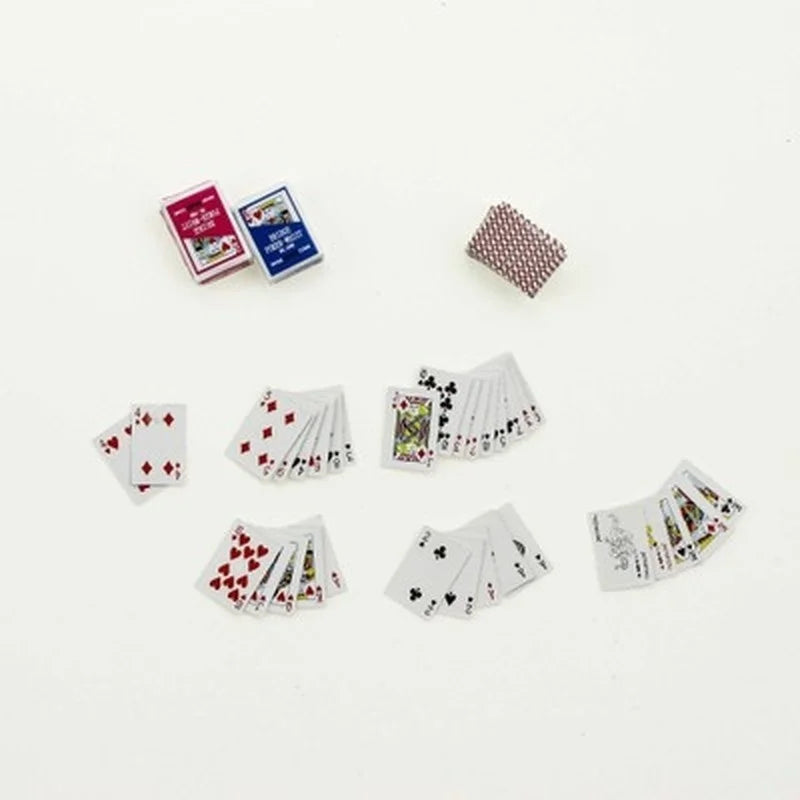 Carte Da Poker Miniatura 1:12 Per Case Delle Bambole Decorazione Casa Kawaii Accessori