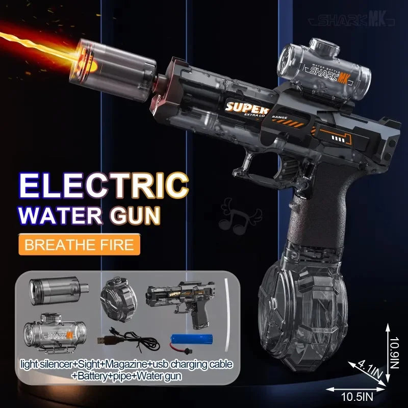 Pistola Ad Acqua Elettrica Con Led E Sensore Automatico Giocattolo Estivo Per Bambini Piscina E Spiaggia