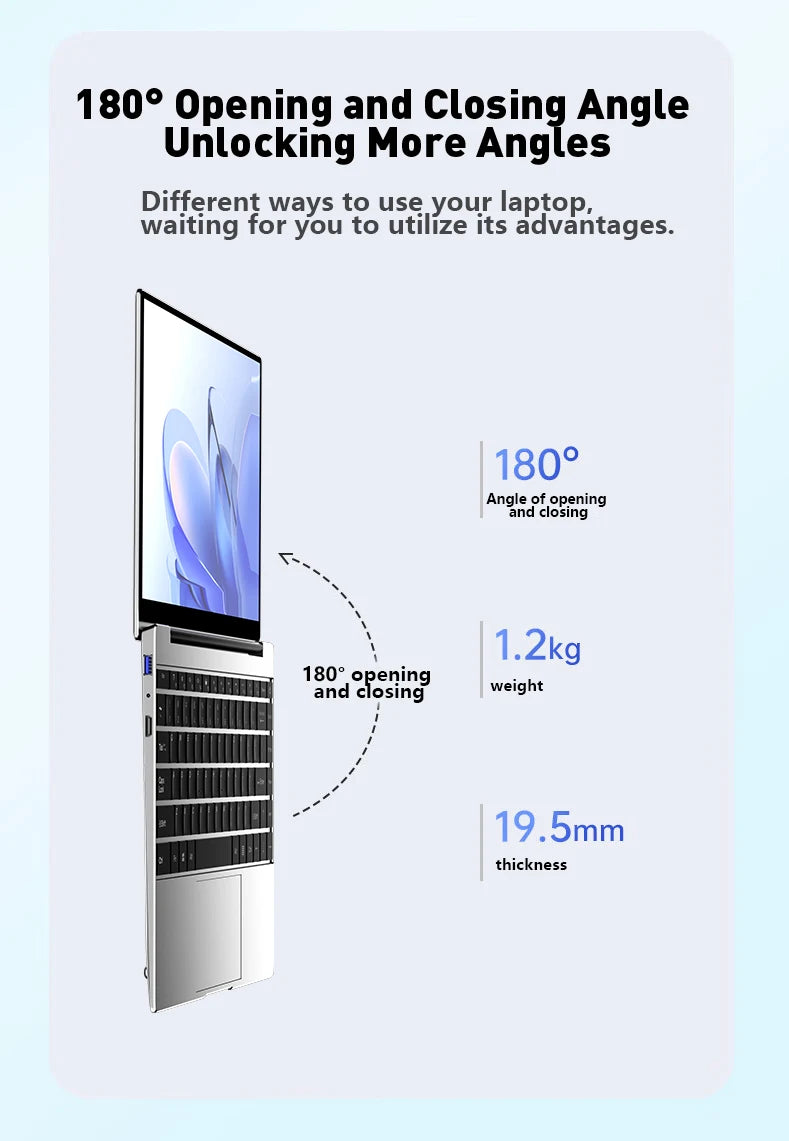 Notebook 14,1 Pollici Sottile Con Display Full HD 1920x1080 16GB RAM 2TB SSD Windows 11