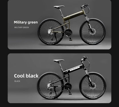 Bici Pieghevole Da Montagna Ultra Leggera Per Adulti Telaio Alluminio 18 Velocità Freno Disco Shimano