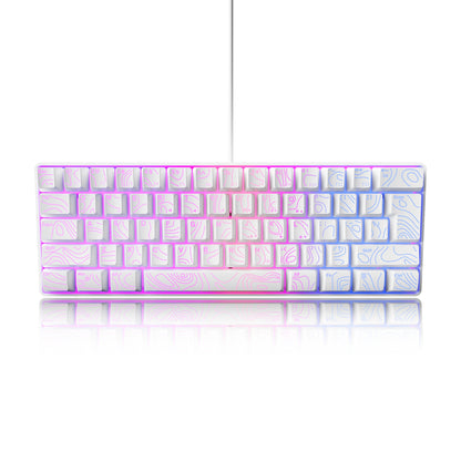 Tastiera Compatta Cablata 60 Percento Con Retroilluminazione Rgb Interruttori a Membrana Per Pc Tablet Laptop Bianco