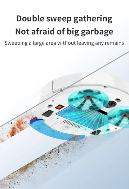 Aspirapolvere Robot Smart 2800 Pa Senza Fili Controllo Remoto Pulisce Pavimenti Asciutti e Bagnati