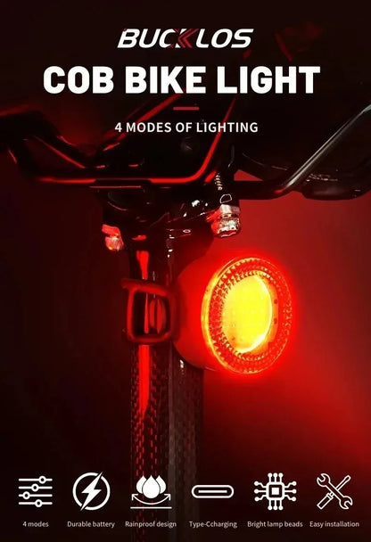 Luci Frontali e Posteriore per Bicicletta Ricaricabili USB Impermeabili LED COB MTB e Bici da Strada