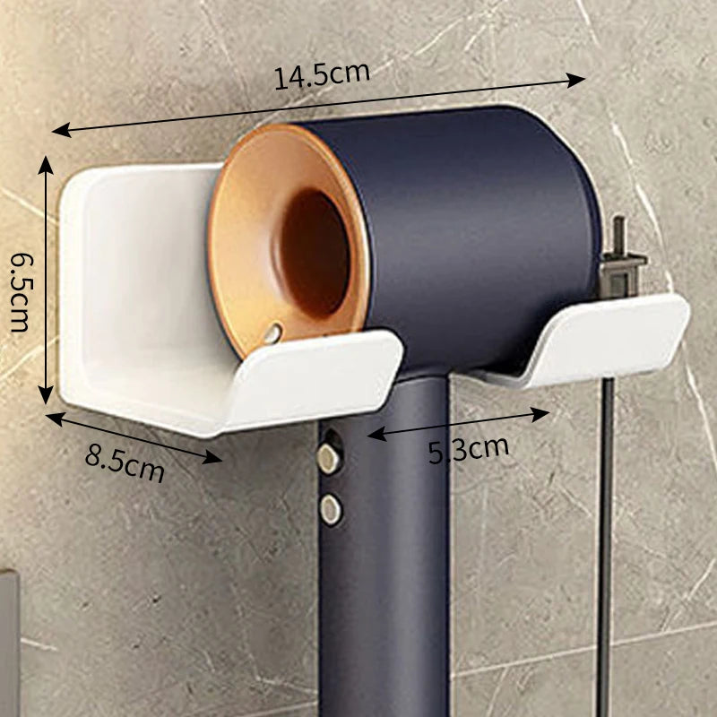 Porta Asciugacapelli A Parete Con Mensola In Plastica Per Bagno E Organizzazione Degli Accessori