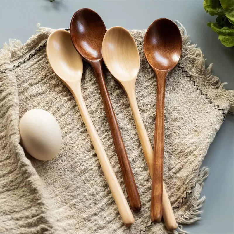 Set Utensili Da Cucina In Legno Cucchiai Per Zuppa Cucchiaini Da Tè E Miele Strumenti Di Cottura