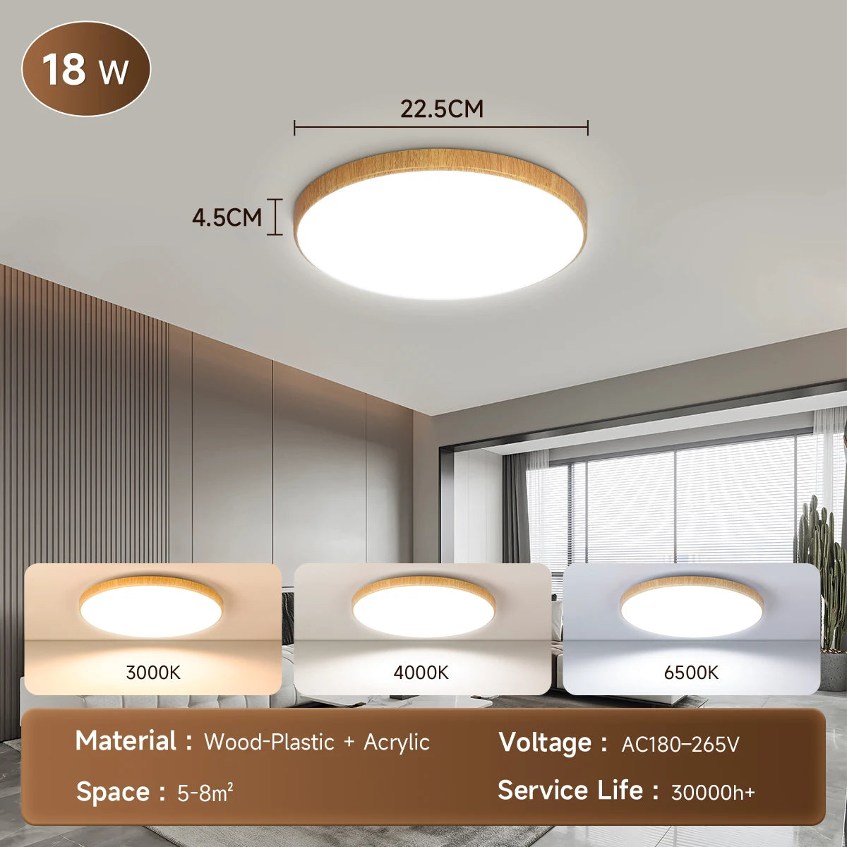 Plafoniera LED Da Soffitto 18W-50W 220V, Illuminazione Moderna Per Soggiorno E Decorazione Casa