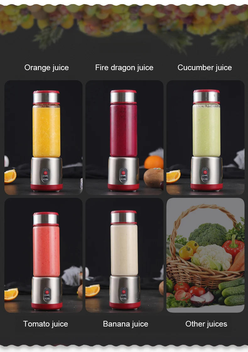 Spremiagrumi Elettrico USB Ricaricabile Multifunzionale Frullatore Estrattore di Succo