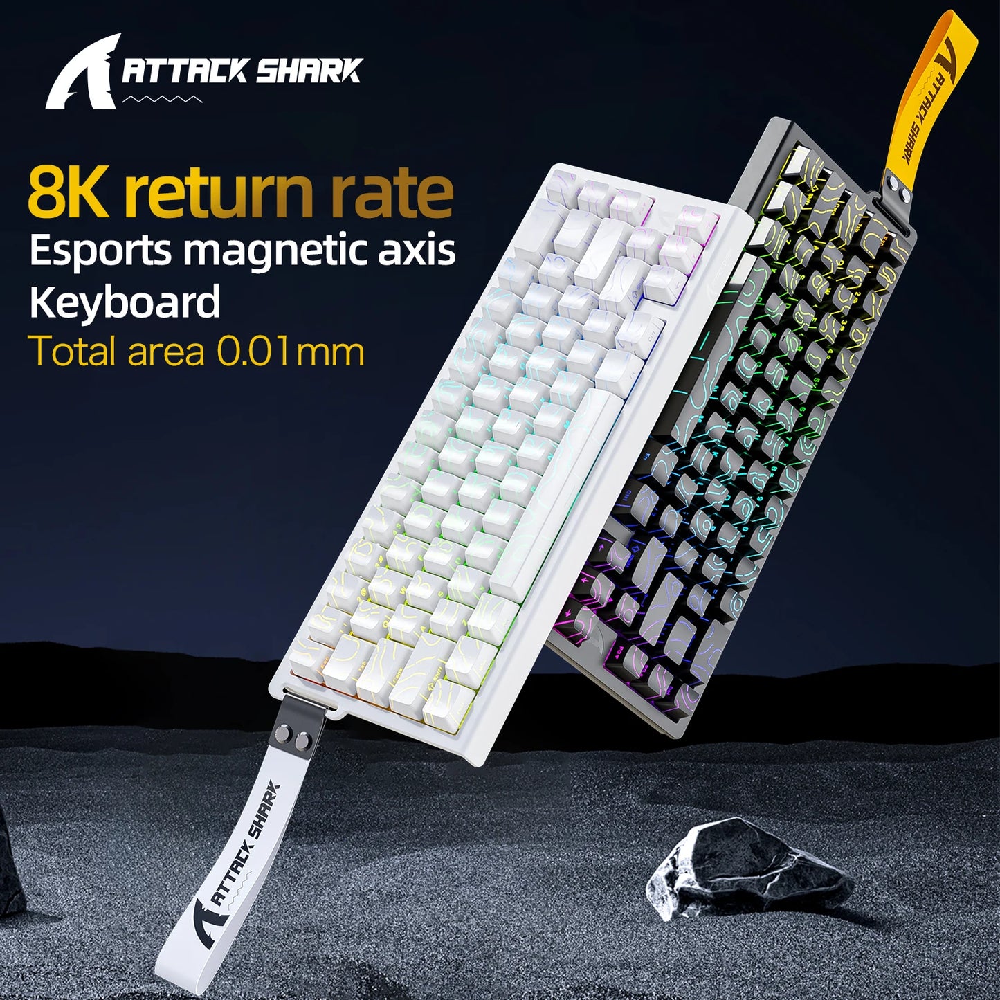 X68HE ATTACK SHARK Tastiera da gioco magnetica meccanica cablata per Pro Gaming Trigg rapido 0,01 mm 8000 Hz SOCD/Rs 0,125 ms 128 K Velocità