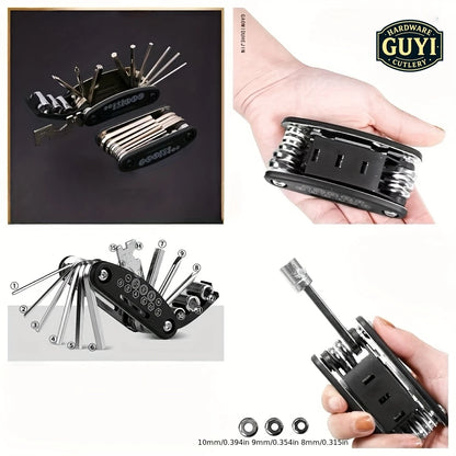 Set di Chiavi a Bussola 16-in-1, con Testa Girevole Antiscivolo Acciaio inossidabile resistente per riparazioni domestiche e auto. Strumento Facile e Universale.