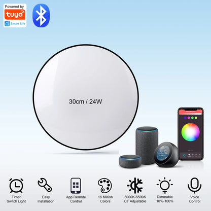 Plafoniera Led Dimmerabile con Controllo Remoto Rgb Bluetooth Tuya per Interni Alexa