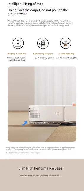 XIAOMI MIJIA Robot Aspirapolvere Autonomo H40, Pulizia Intelligente per la Casa, Spazzamento ad Alta Velocità, Pulizia Rotante, Aspirazione Ciclonica 10000PA, Laser LDS
