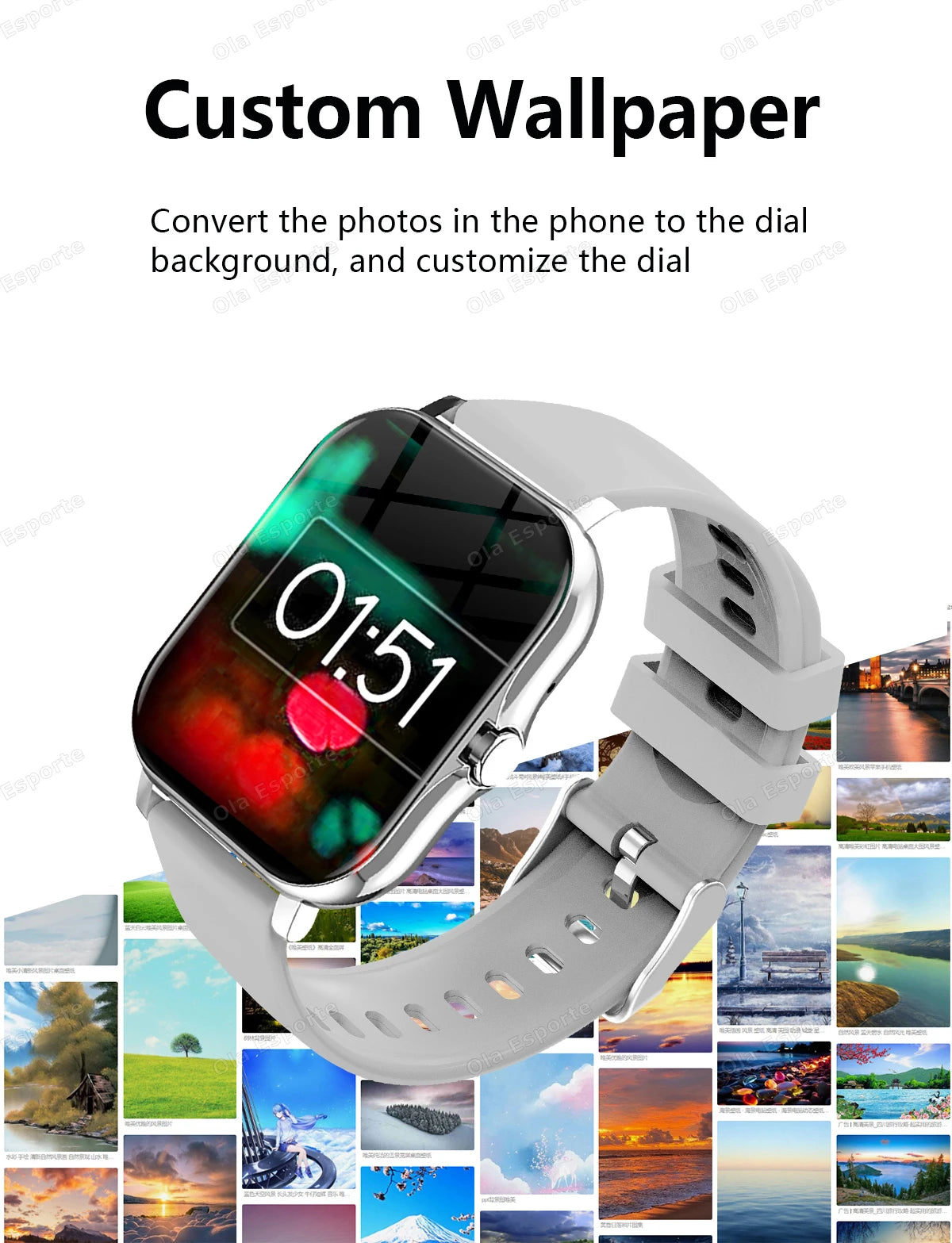 20226 Nuovo smartwatch da 1,83 pollici Notifiche di chiamata Monitoraggio del sonno Monitoraggio dell'attività Smart Watch compatibile con Android e iOS