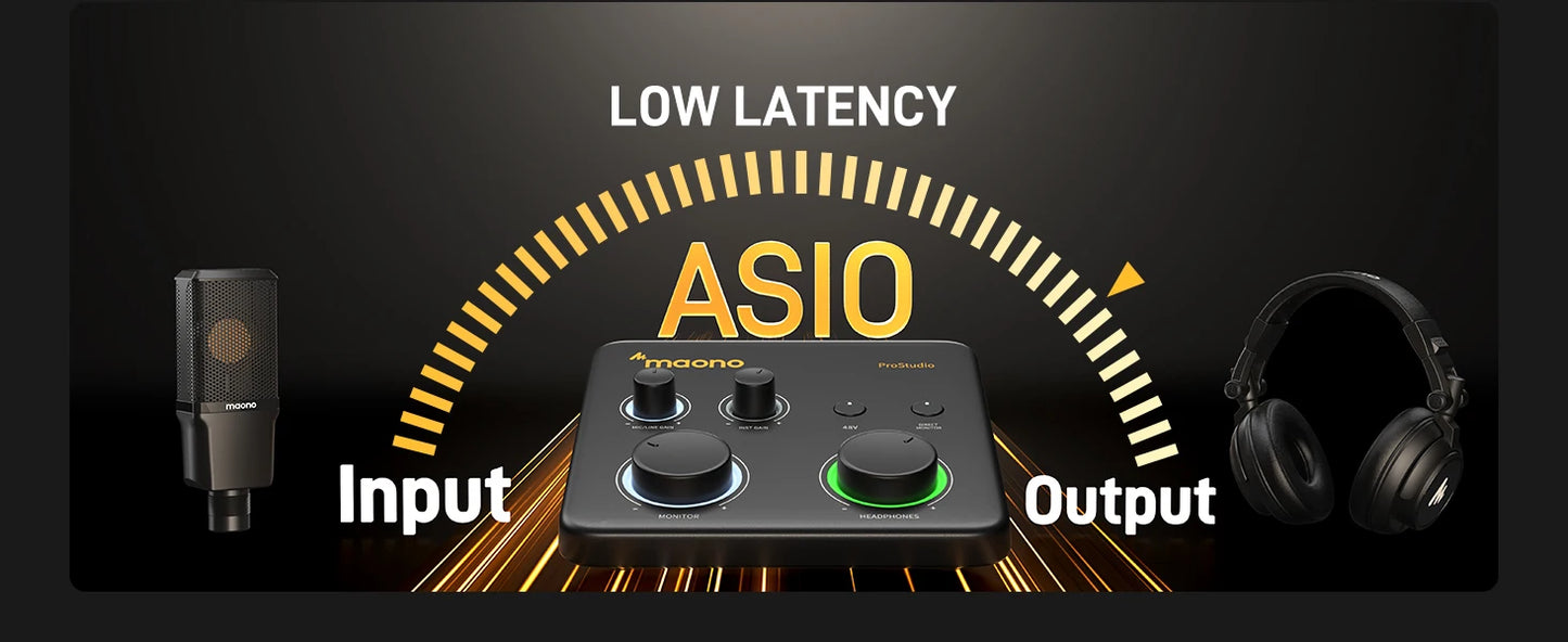 Interfaccia Audio USB MAONO PS22 Lite per PC, Ingresso XLR, 24-bit/192kHz, Software di Routing, Loopback ASIO per Registrazione Musica, Chitarra, DAW