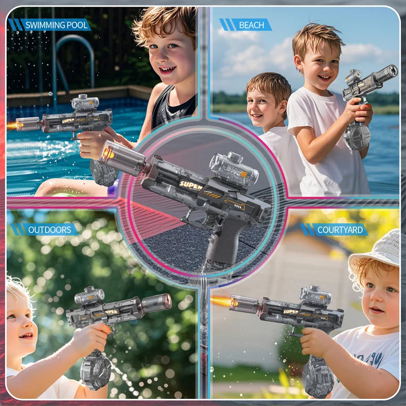 Pistola Ad Acqua Elettrica Luminosa A Lungo Raggio Per Esterni Gioco Estivo Per Adulti E Bambini
