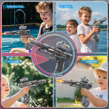 Pistola Ad Acqua Elettrica Luminosa A Lungo Raggio Per Esterni Gioco Estivo Per Adulti E Bambini