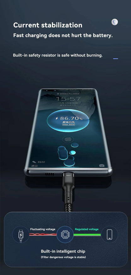 Cavo USB C a USB Type C Da 120W Per Ricarica Rapida PD Compatibile Con Smartphone Qualità Premium
