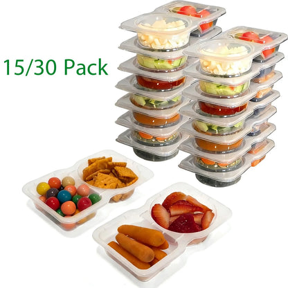 Contenitori Per Snack A Due Scomparti Riutilizzabili Con Coperchi E Forchette A Prova Di Perdite Per Bambini E Adulti