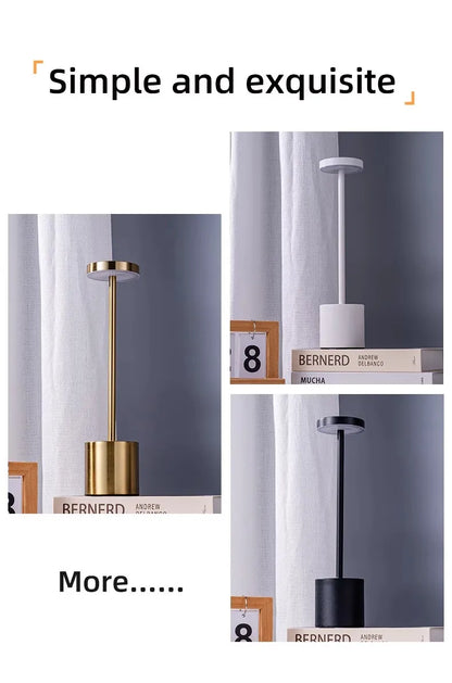 Lampada Da Tavolo Led Ricaricabile Portatile Con Controllo Touch Tre Colori Regolabile Per Camera