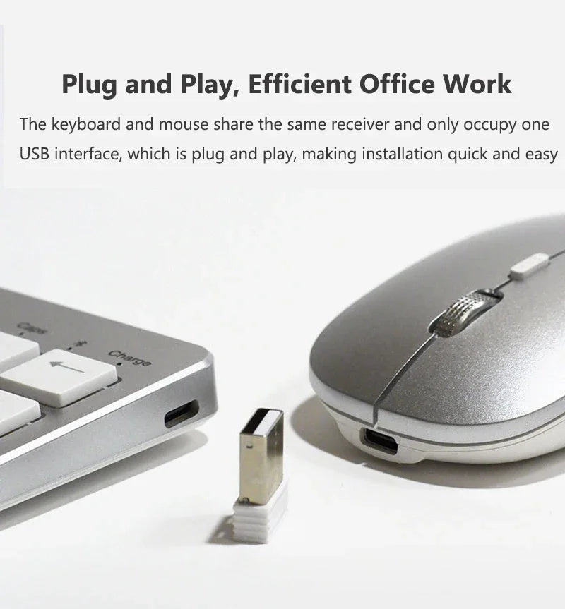 Set tastiera e Mouse Bluetooth Wireless Ultra sottile compatibile per Mac OS/iOS/iPad OS tastiera ricaricabile per MacBook